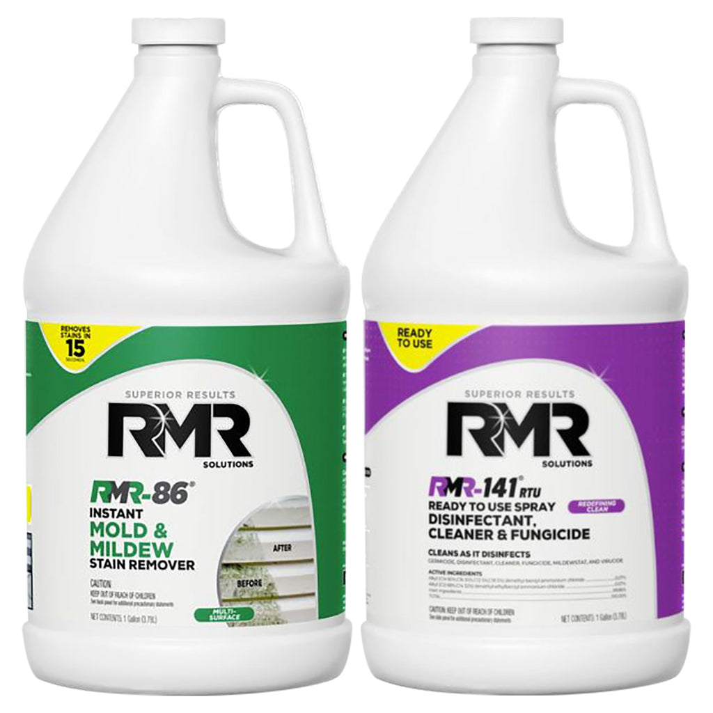 RMR Brands DIY Mold & Stain Remover Bundle, Complete Mold Killer & Mildew Prevention Kit, Disinfectant Spray, Includes 2-32 fluid ounce Bottles