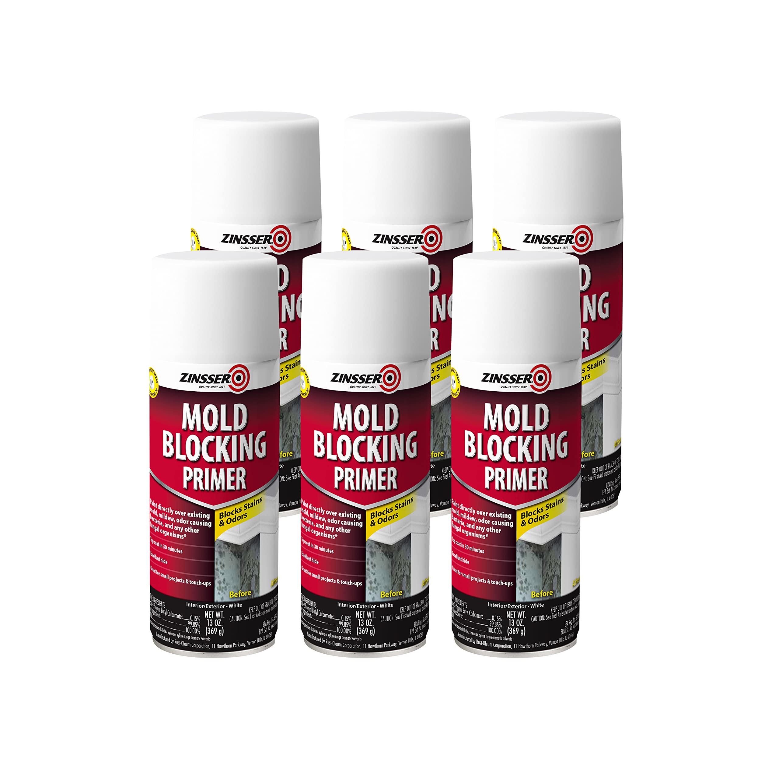 qt Zinsser 276087 White Zinsser, Mold Killing Primer Water-Based Mold Killing Primer