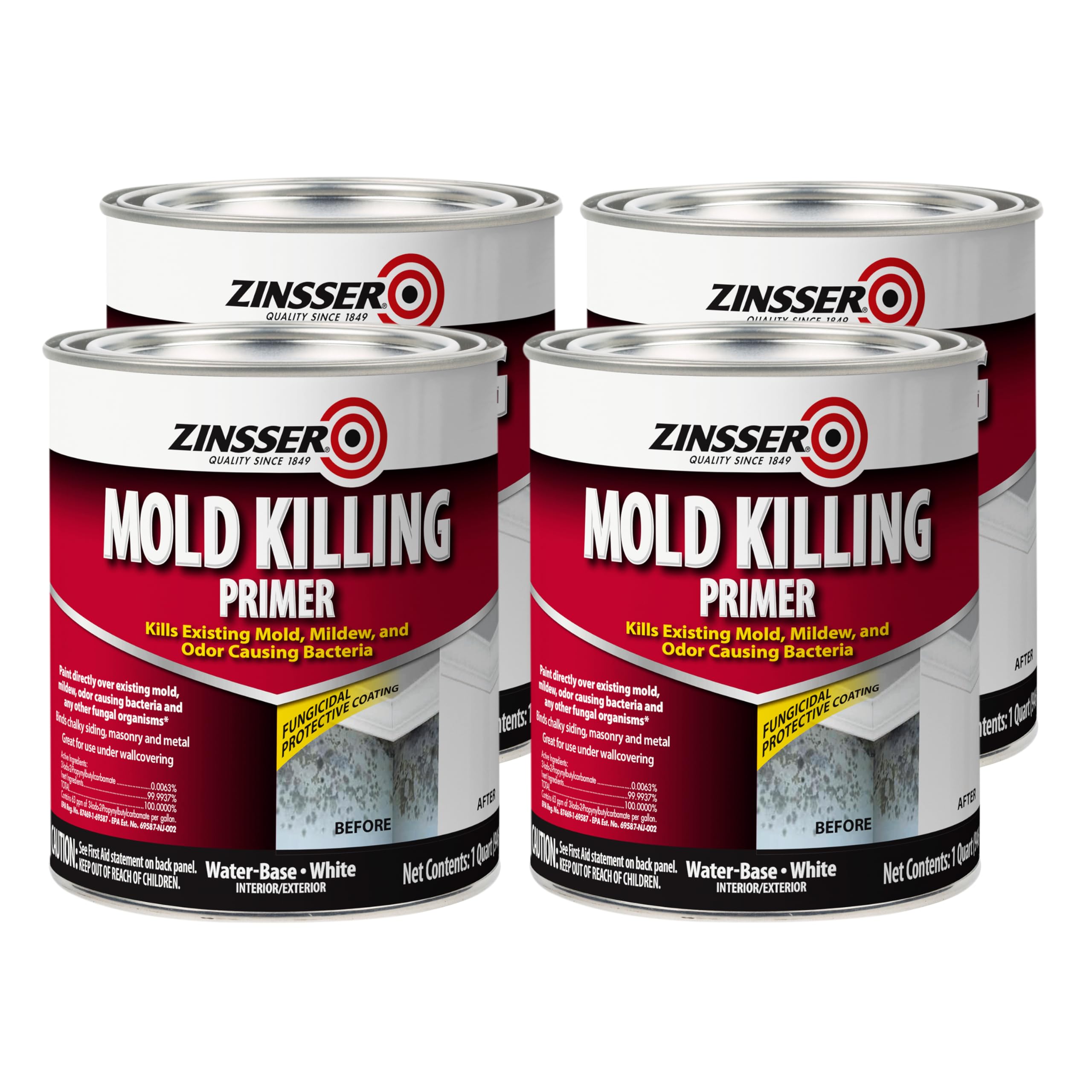qt Zinsser 276087 White Zinsser, Mold Killing Primer Water-Based Mold Killing Primer